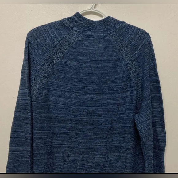 Flag & Anthem Mens 1/4 Zip Sweater Pullover Medium Blue Navy Mid-Weight Stretch - Picture 8 of 13